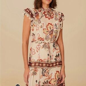 Farm Rio Sand Aura Floral Mini Dress XL
